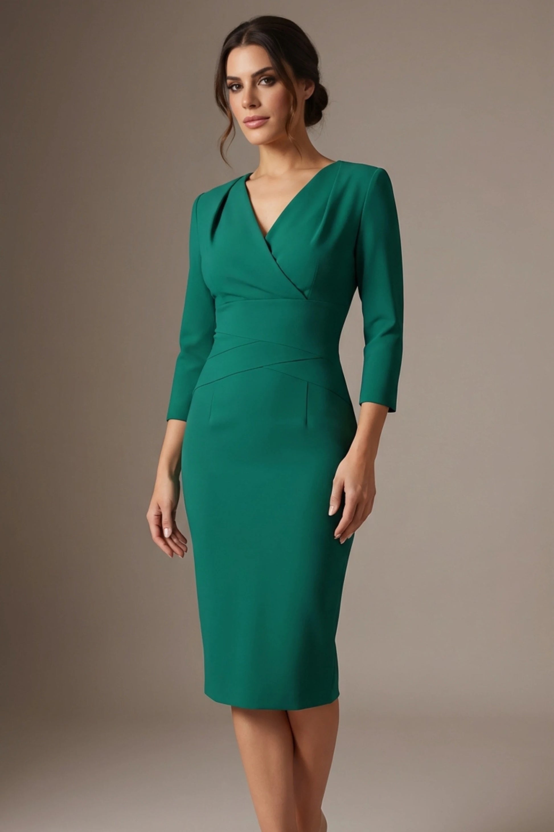 Seed Addison Pleated V-Neck Dress 