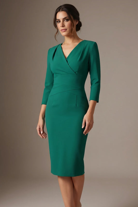 Seed Addison Pleated V-Neck Dress 