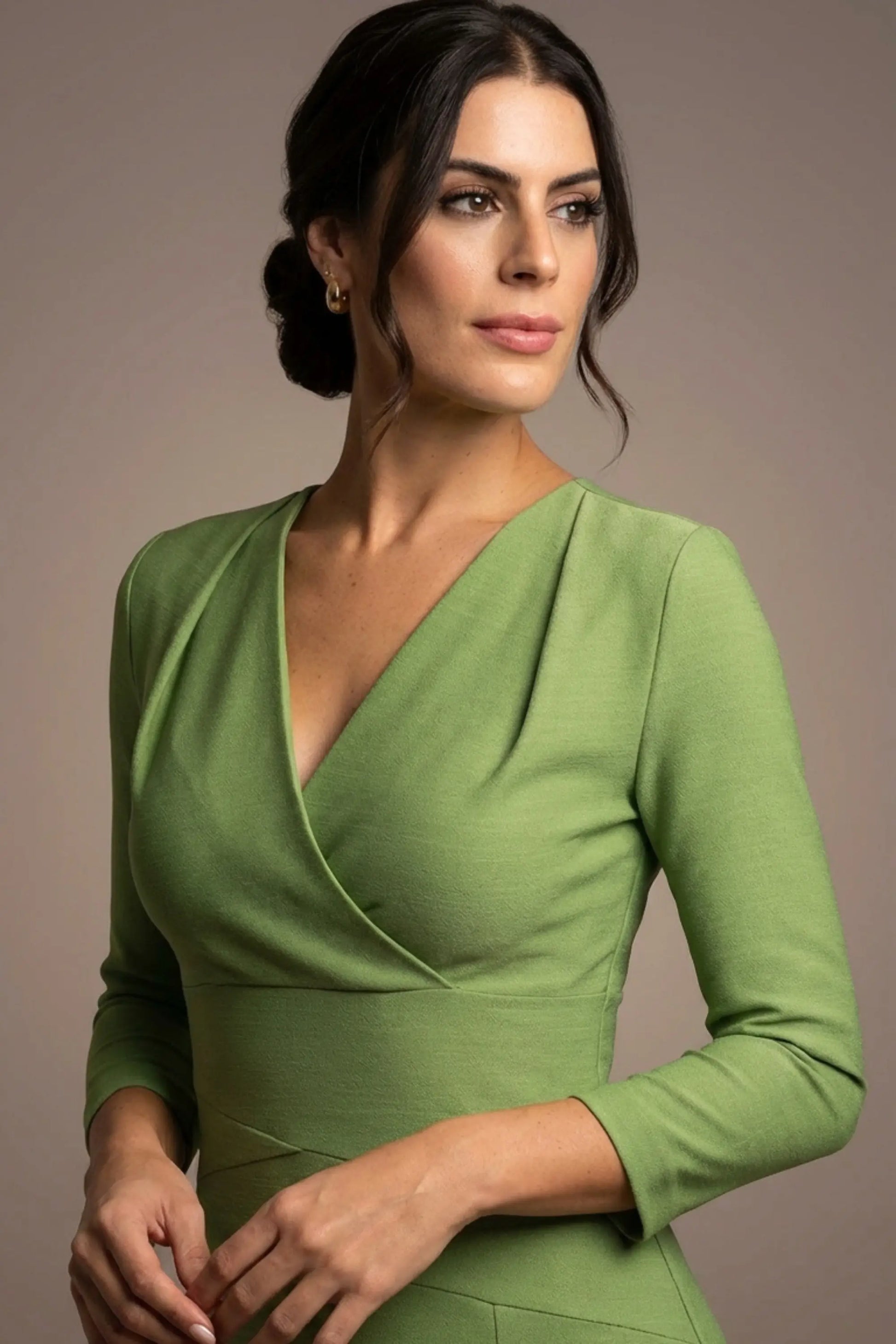 Seed Addison Pleated V-Neck Dress 