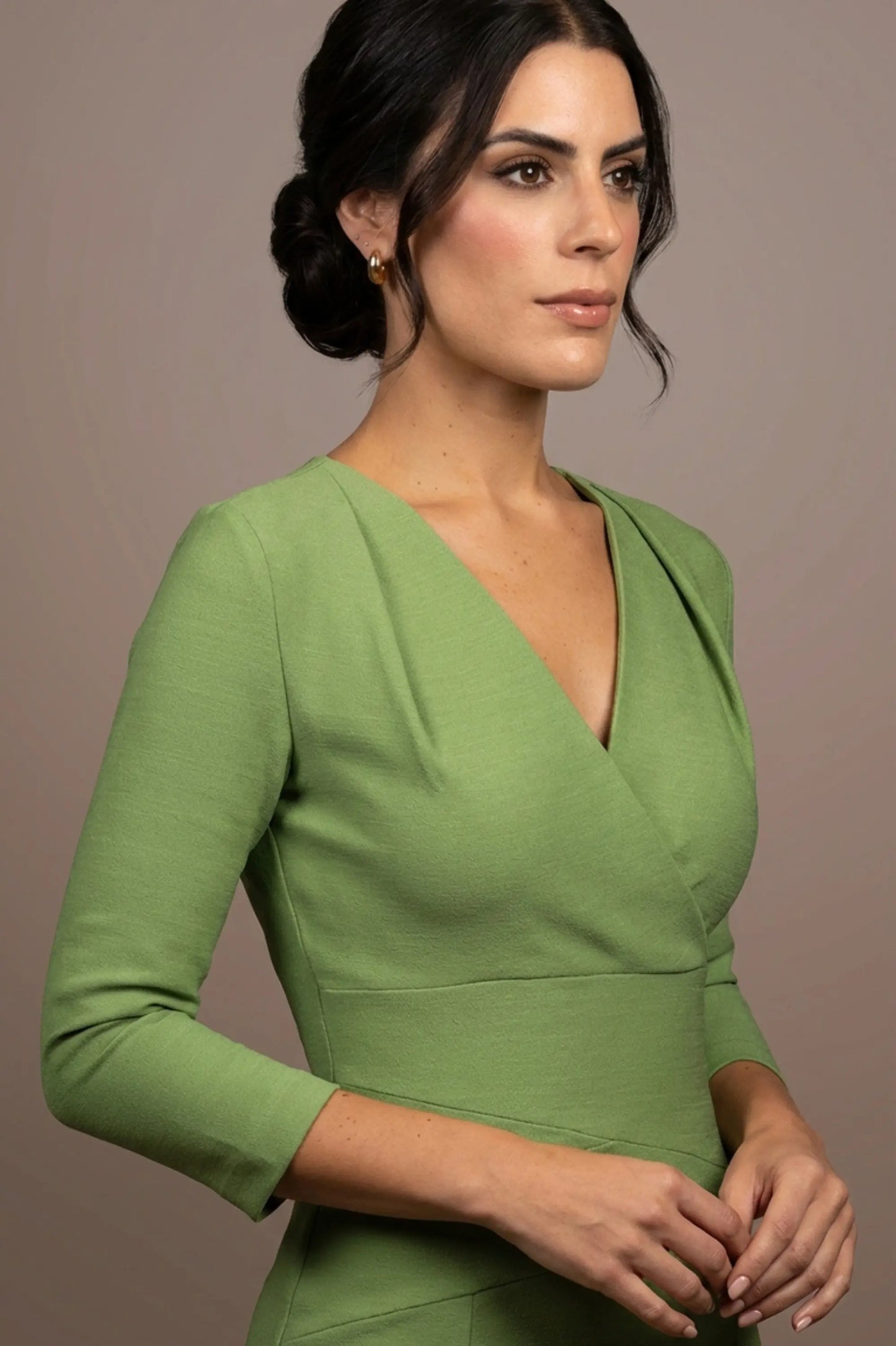 Seed Addison Pleated V-Neck Dress 