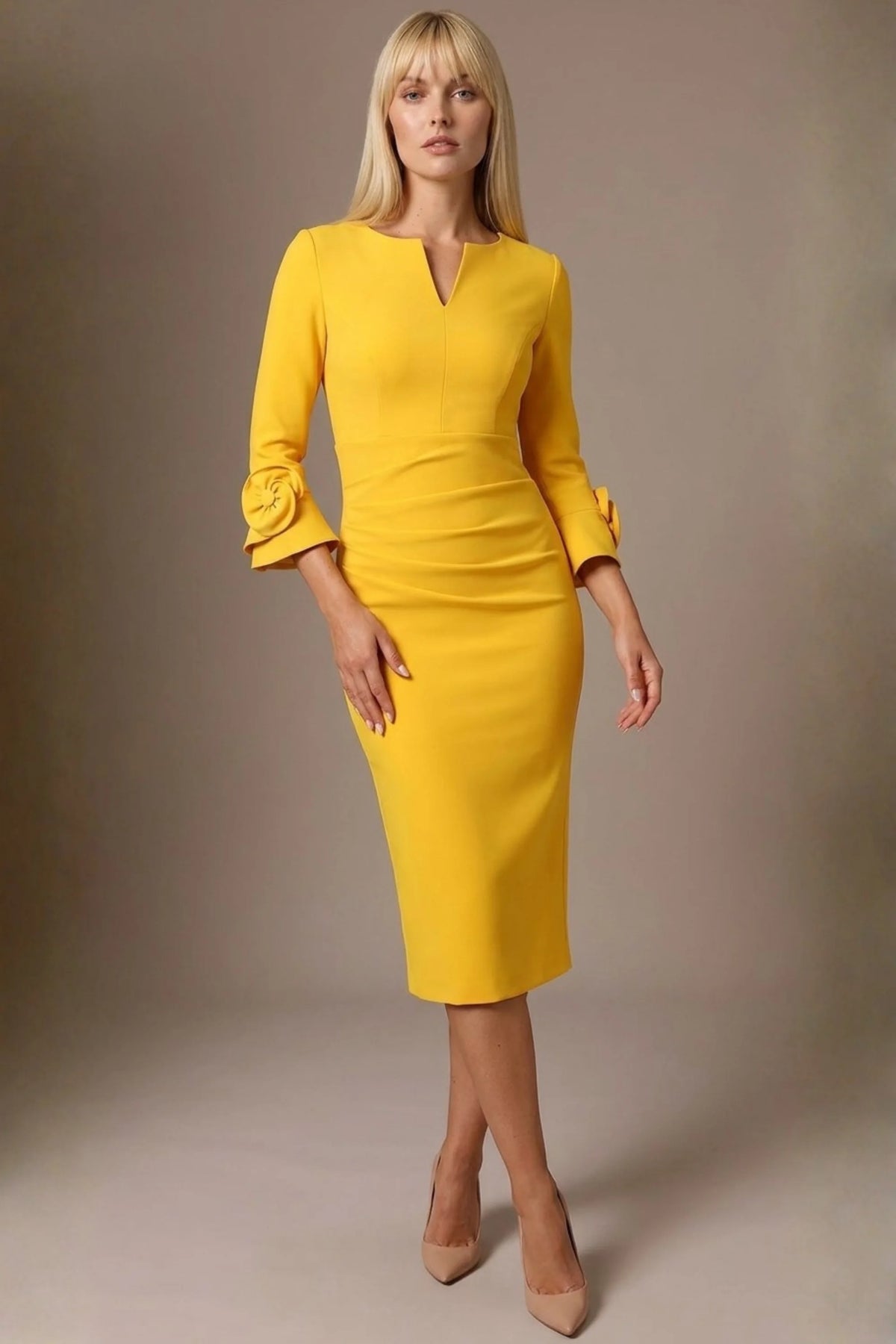 Seed Cicely Rosette Cuff Dress