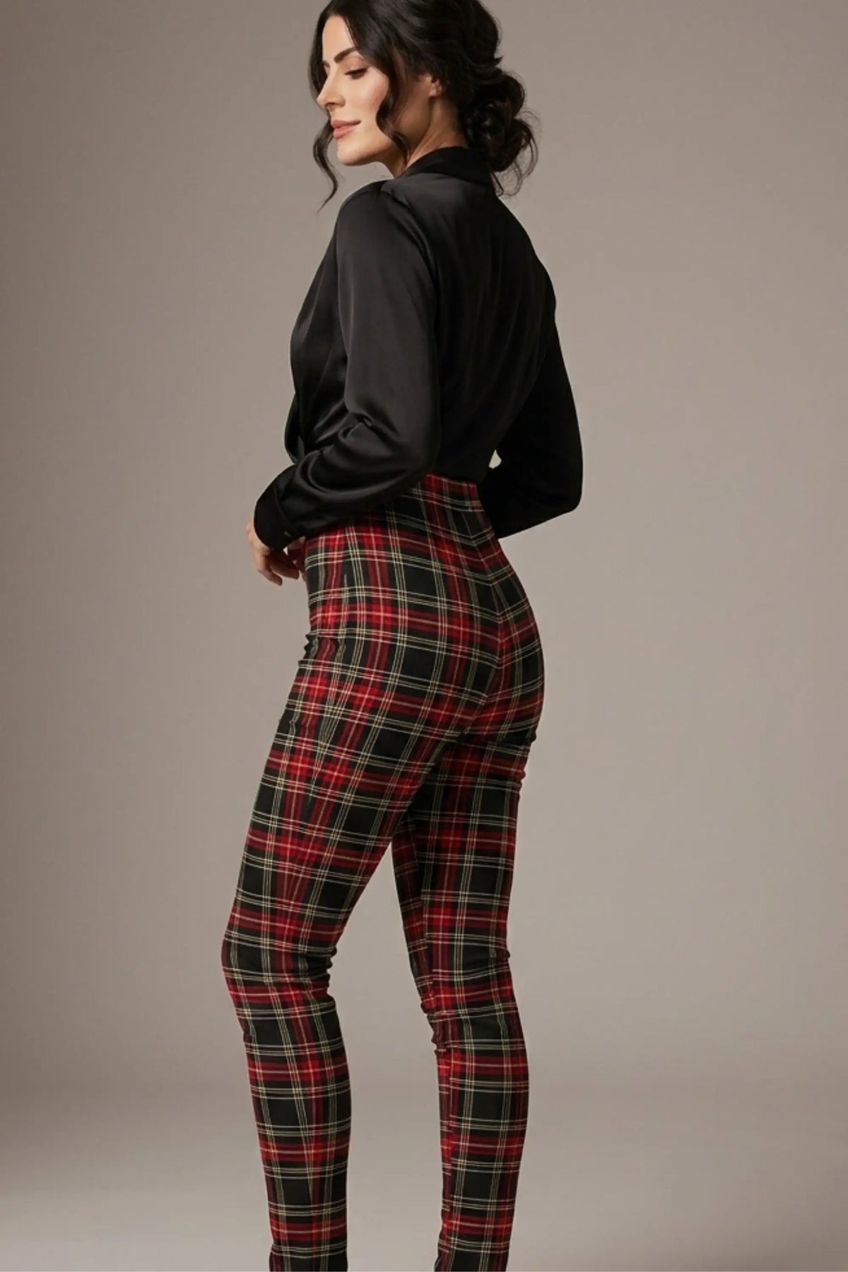 Cressida Tartan Stretch Trousers – Diva Catwalk, image 2
