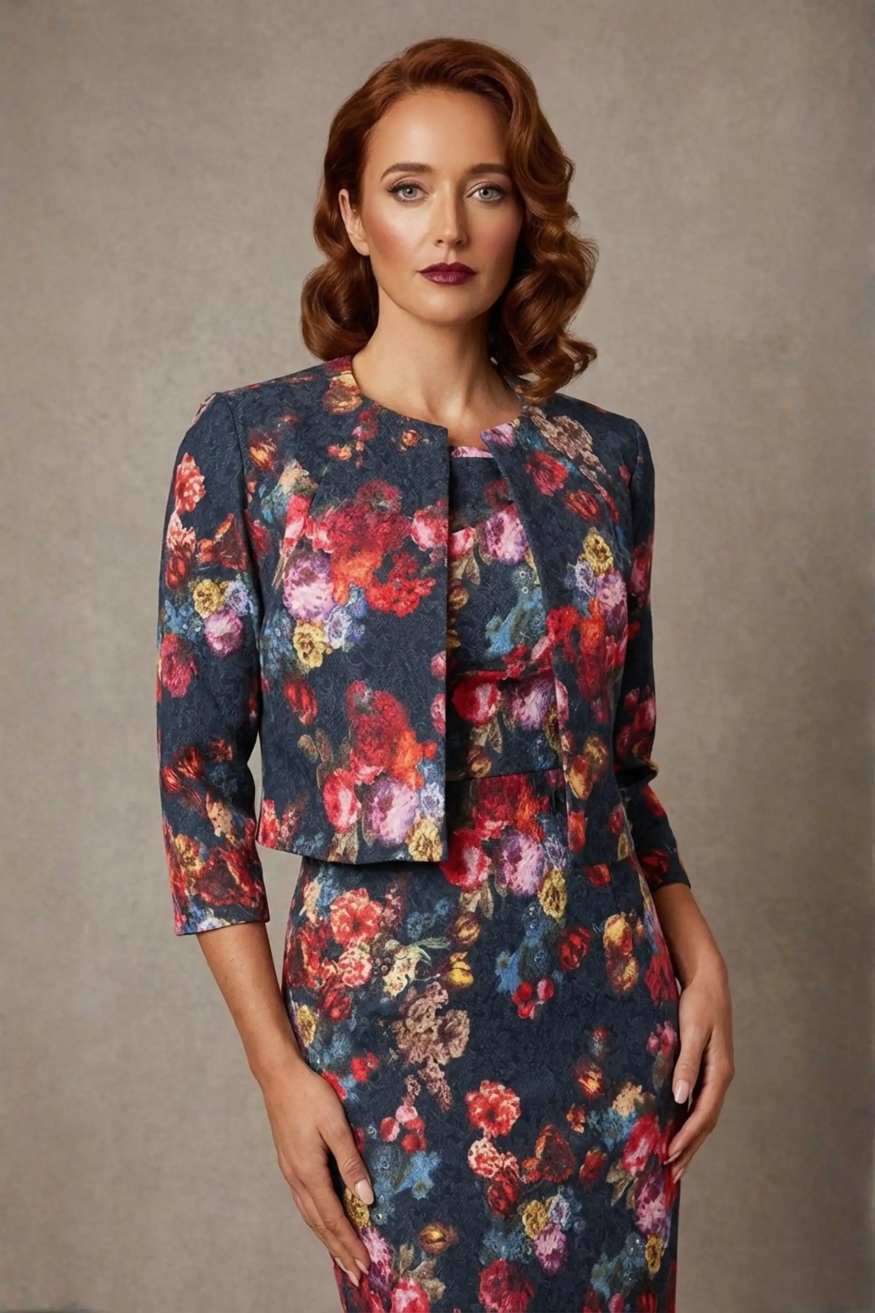 Valetta Cropped Floral Jacquard Jacket