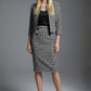 Solara Dogtooth Stretch Pencil Skirt