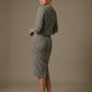 Solara Dogtooth Stretch Pencil Skirt