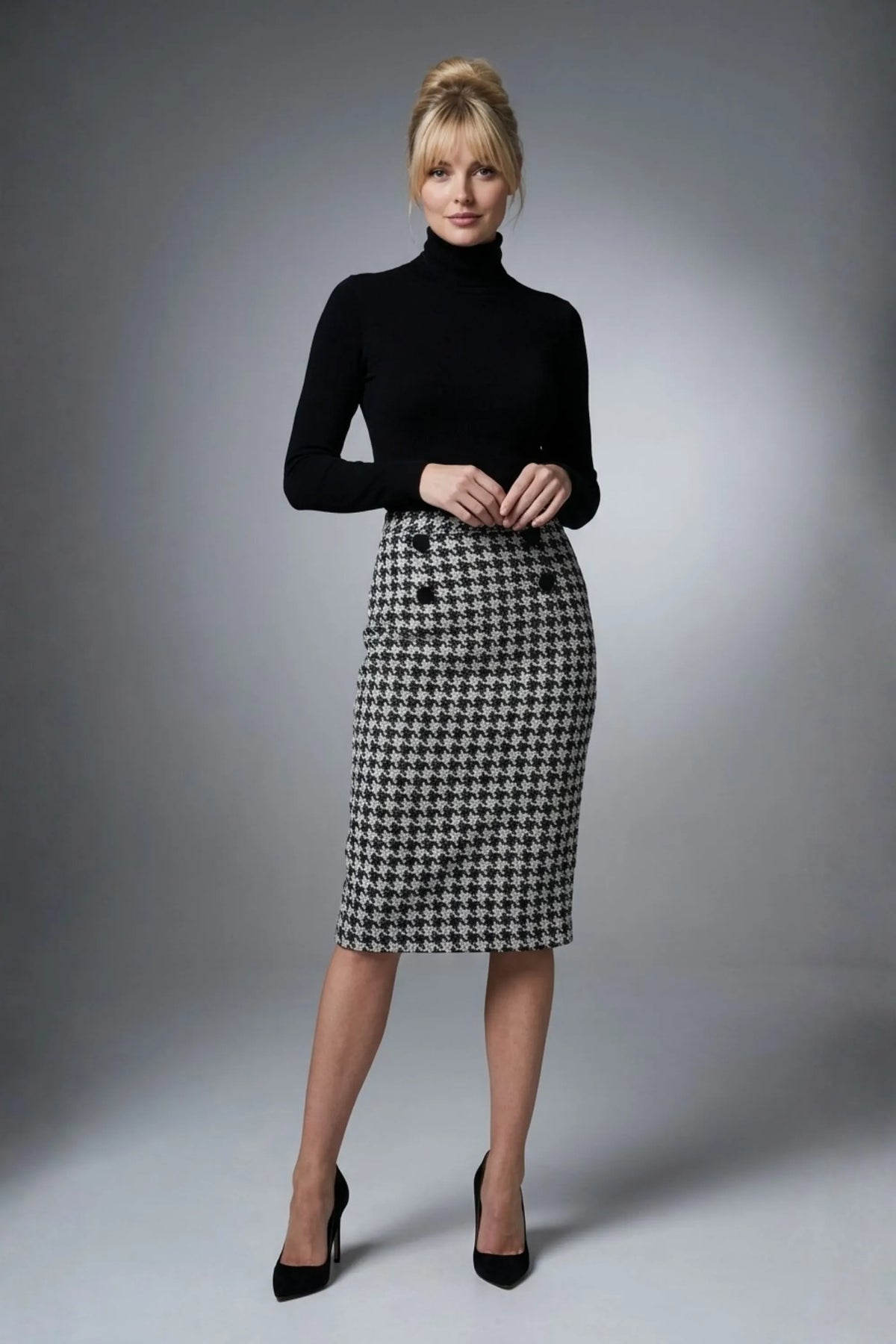 Solara Dogtooth Stretch Pencil Skirt – Diva Catwalk, image 22