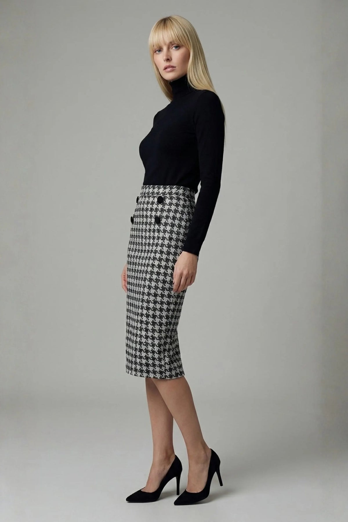 Solara Dogtooth Stretch Pencil Skirt – Diva Catwalk, image 23