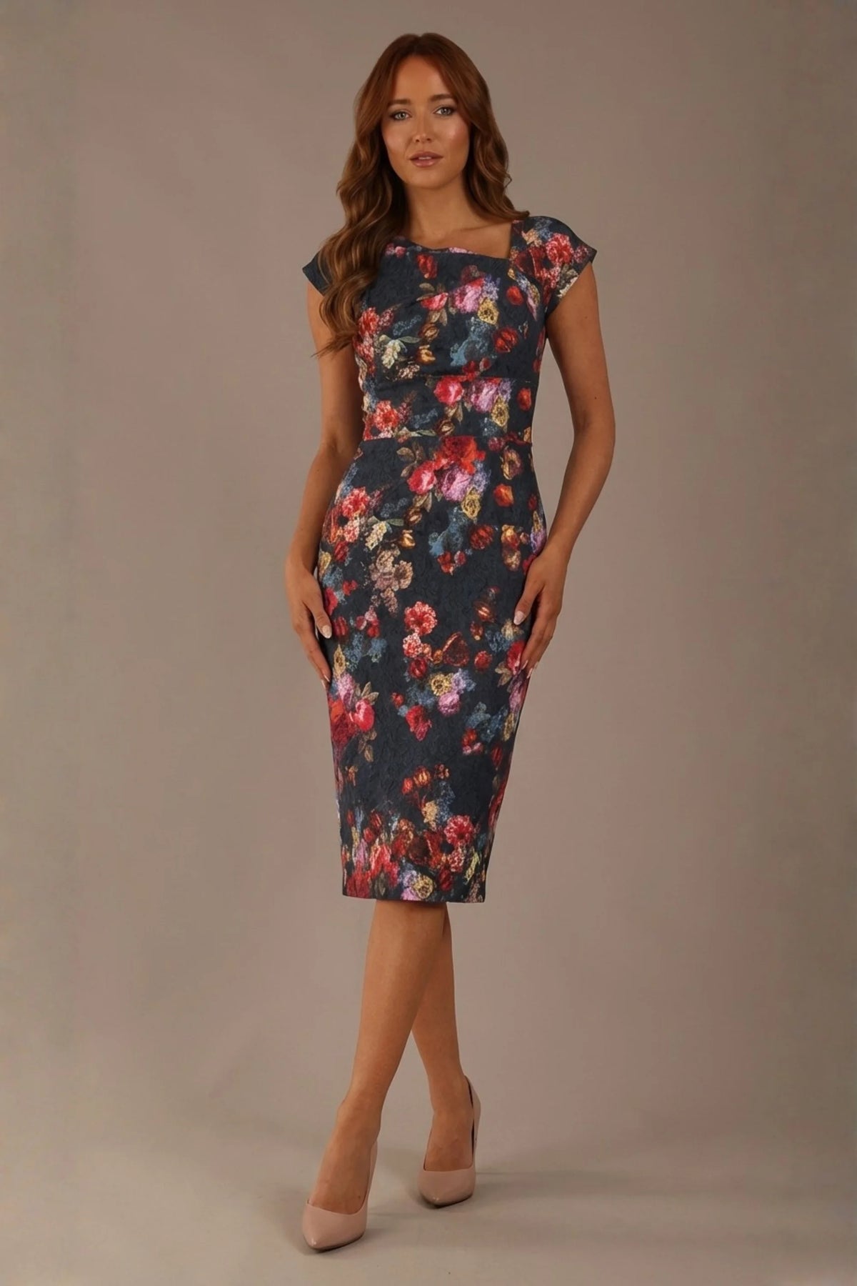 Nora Asymmetric Floral Jacquard Dress – Diva Catwalk, image 6