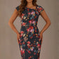 Nora Asymmetric Floral Jacquard Dress 
