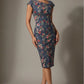 Nora Asymmetric Floral Jacquard Dress 