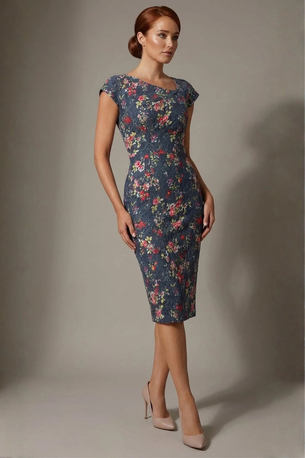 Nora Asymmetric Floral Jacquard Dress – Diva Catwalk, image 9