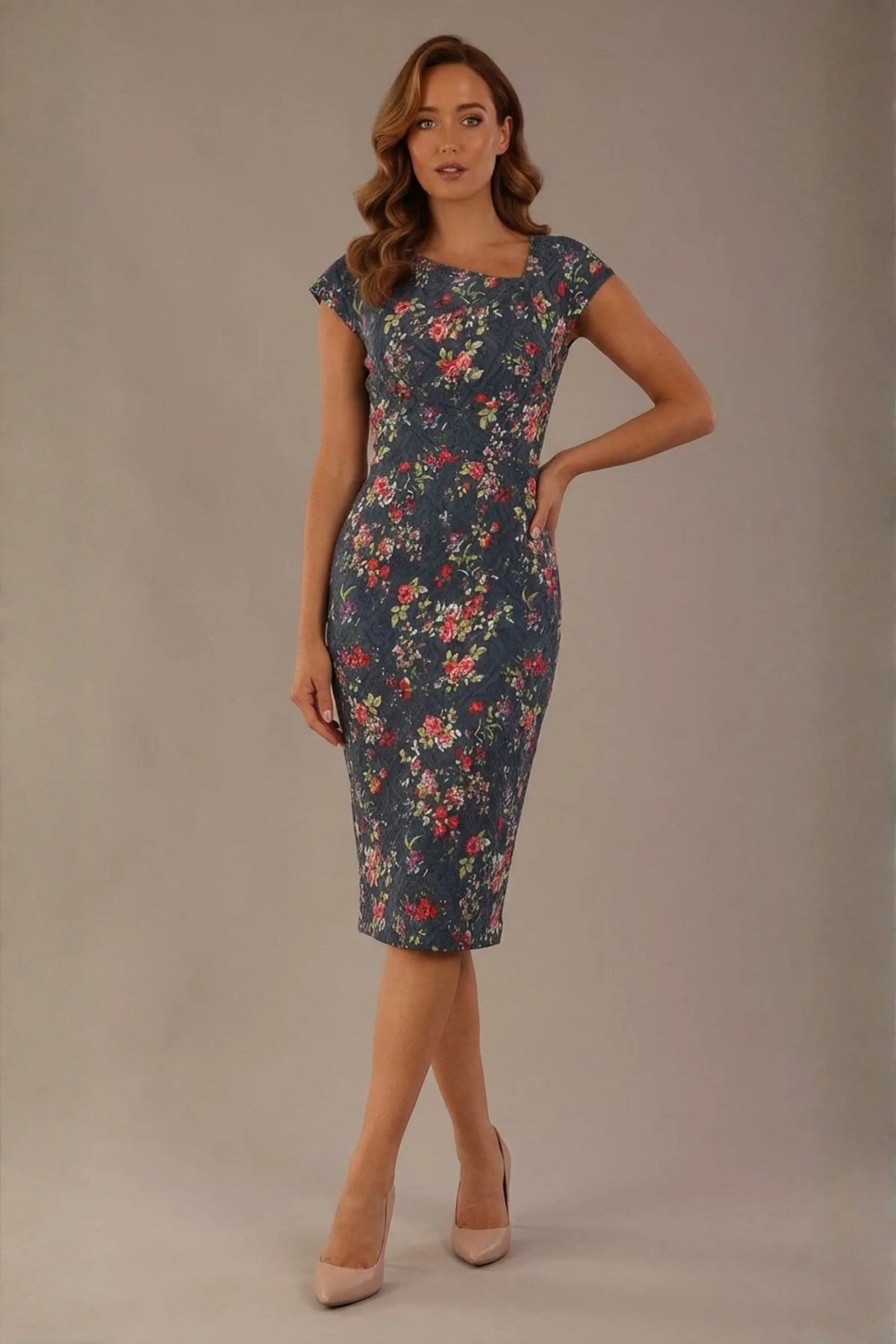 Nora Asymmetric Floral Jacquard Dress – Diva Catwalk, image 10