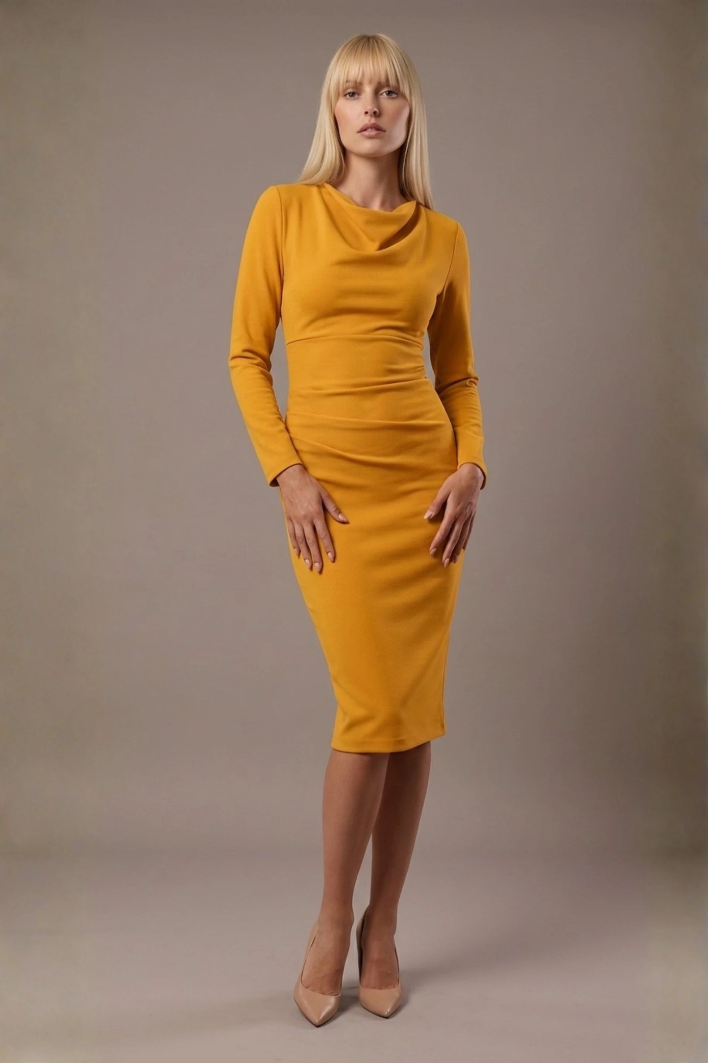 Cassidy Cowl Neck Pencil Dress 