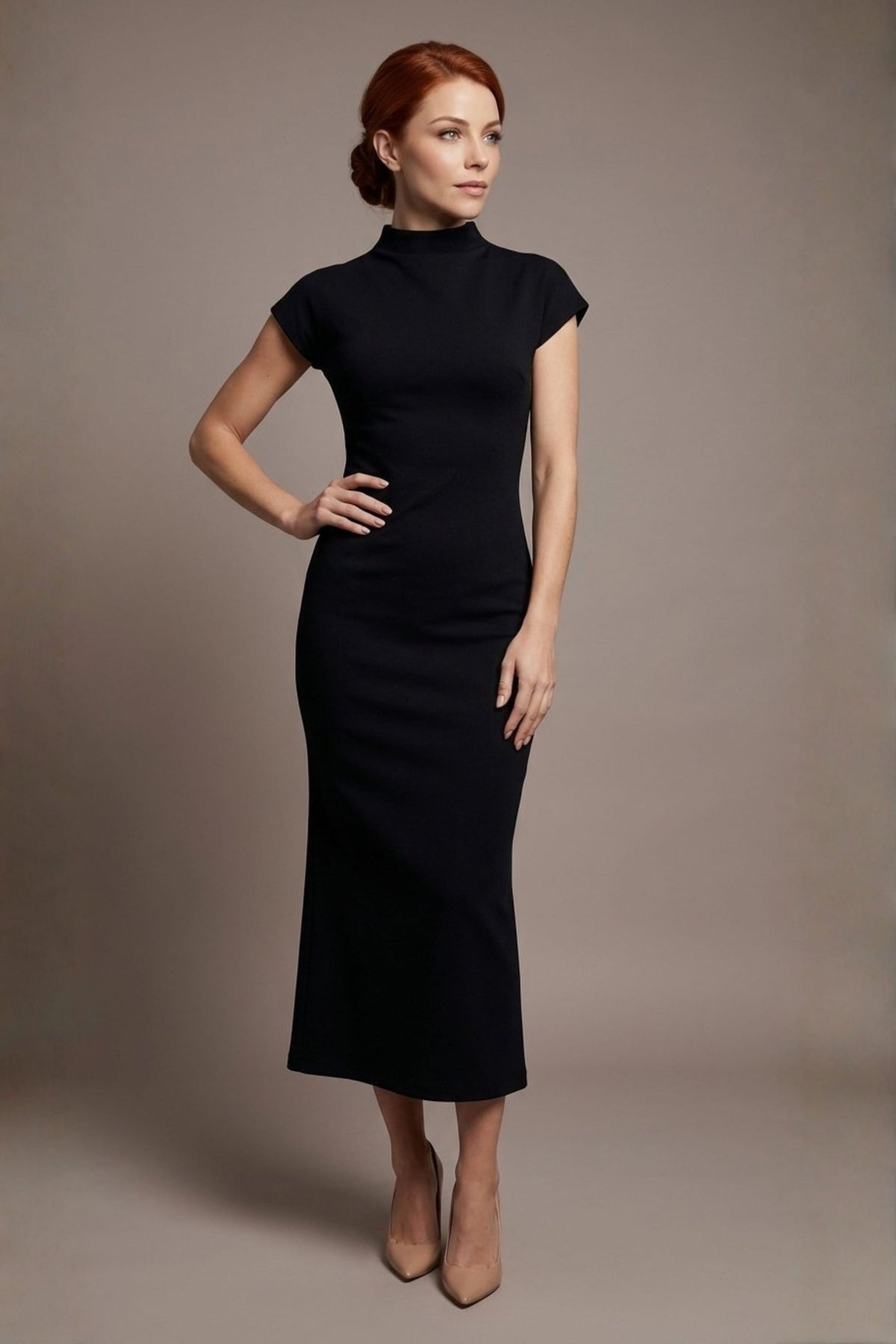 Kaden High Neck Midaxi Dress in Deep Navy – Diva Catwalk, image 22