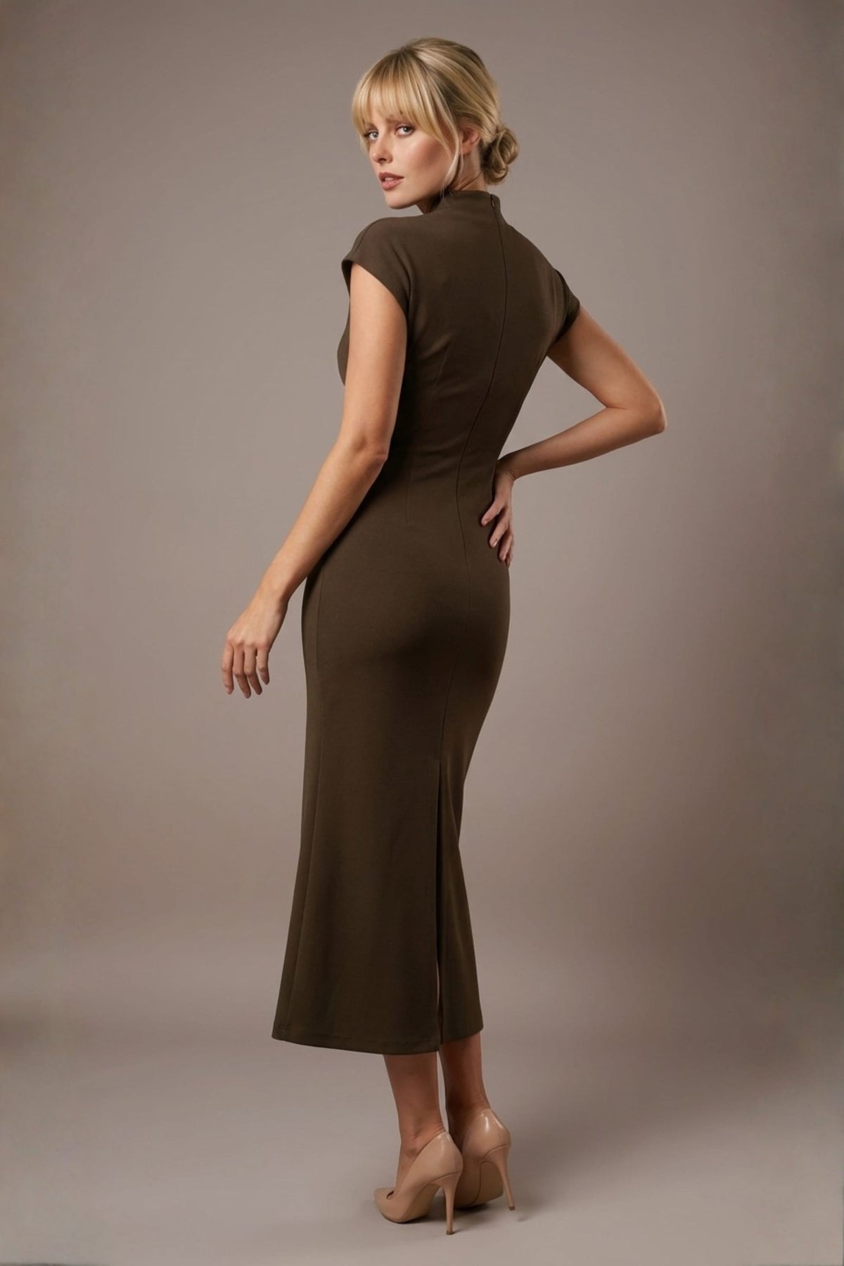 Kaden High Neck Midaxi Dress 