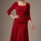 Rowan Ruched Square Neck Dress 
