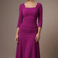 Rowan Ruched Square Neck Dress 