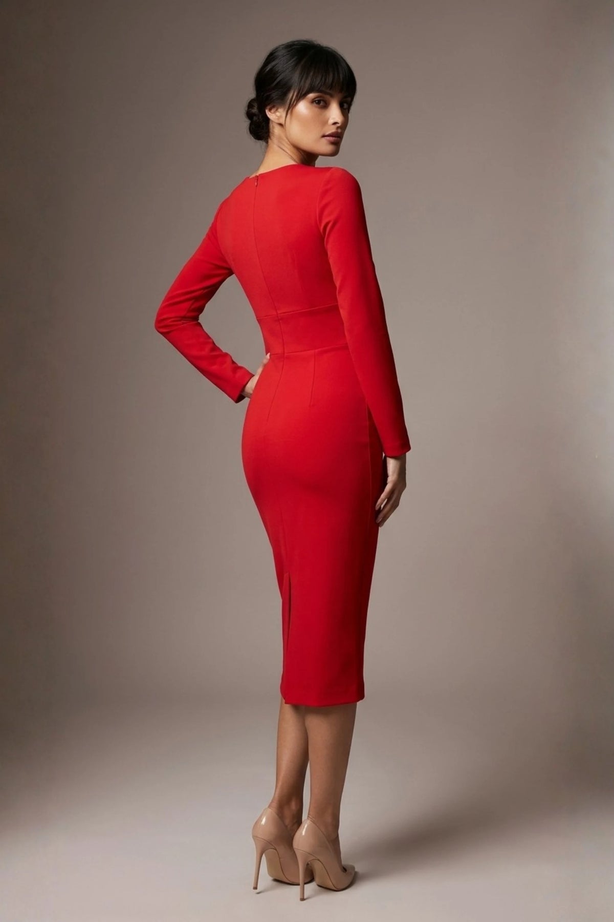 Heidi Sculpted Long Sleeve Pencil Dress – Diva Catwalk, image 9