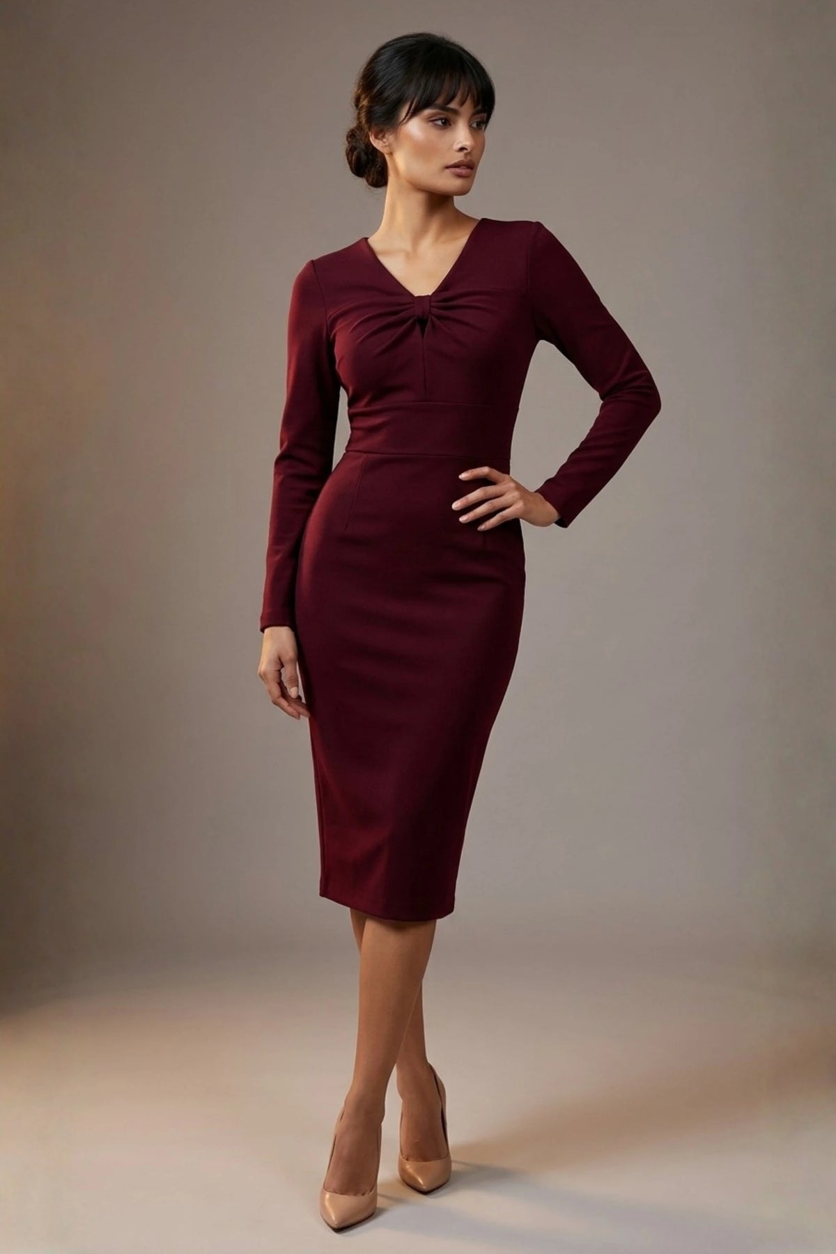 Heidi Sculpted Long Sleeve Pencil Dress – Diva Catwalk, image 33