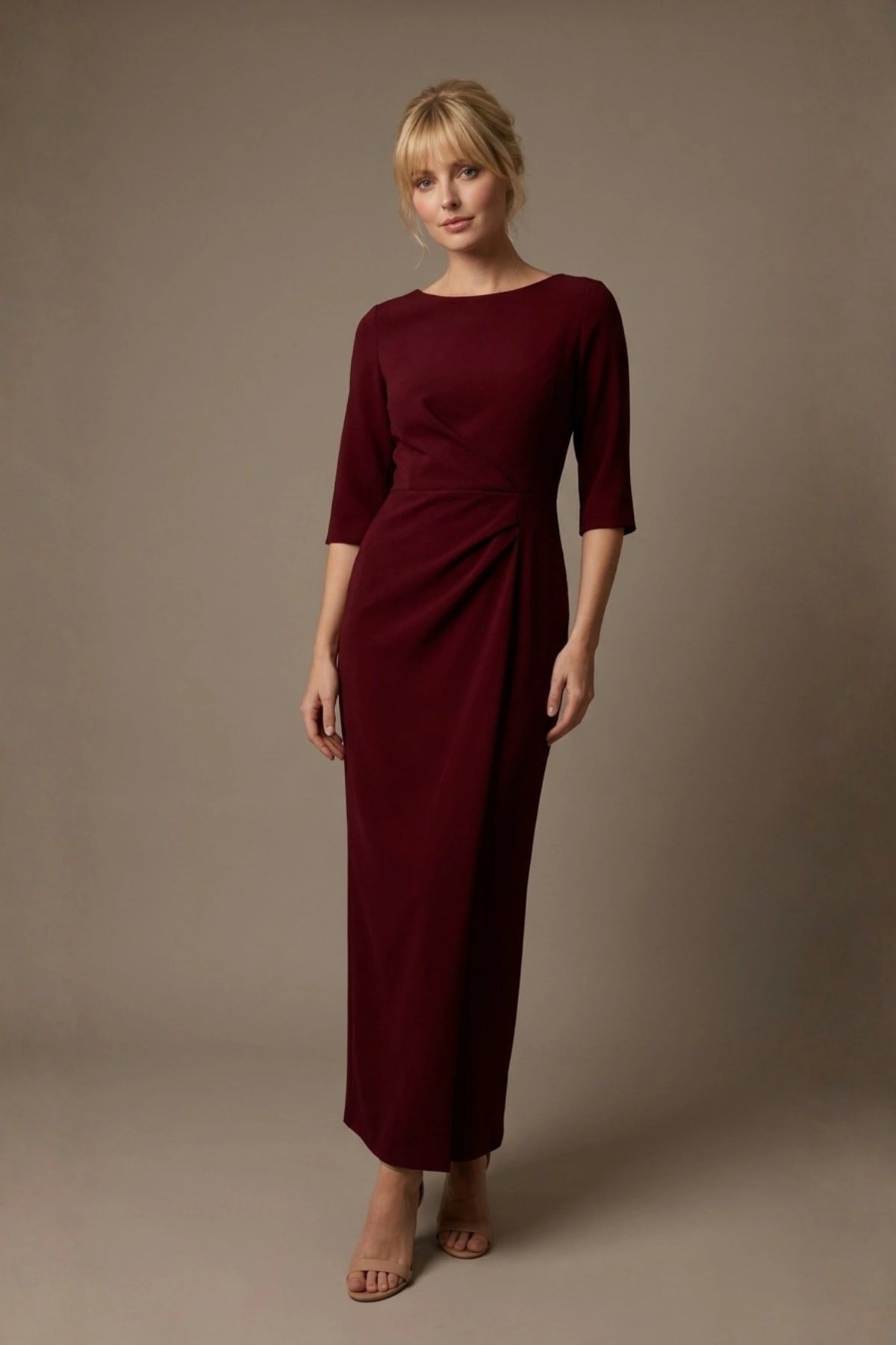 Havana Boat Neck Maxi Dress in Burgundy – Diva Catwalk, image 43