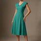 Burghfield Fold-Over Collar A-Line Dress