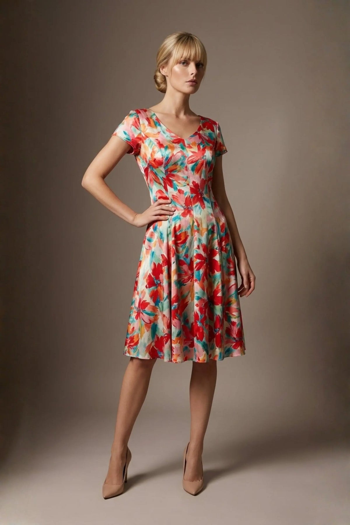 Valia Silk Touch Swing Dress
