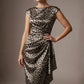 Thame Asymmetric Satin Cascade Dress – detail
