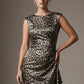 Thame Asymmetric Satin Cascade Dress – detail