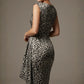 Thame Asymmetric Satin Cascade Dress – detail