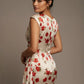 Thame Asymmetric Satin Cascade Dress