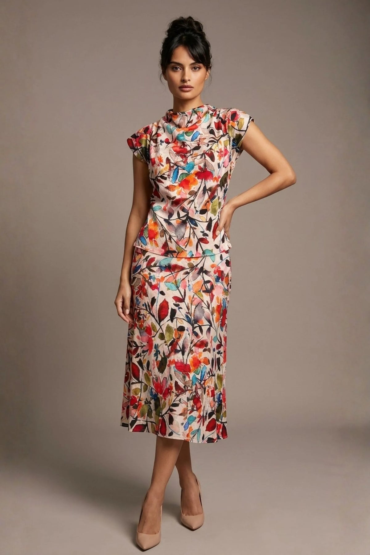 Arundel Cowl Neck & Swing Skirt Co-ord – Diva Catwalk, image 3