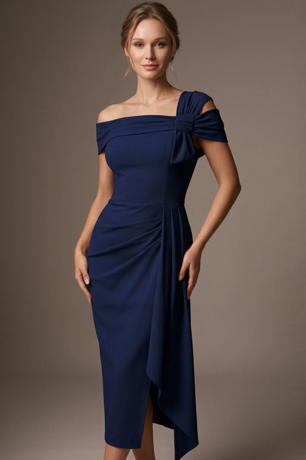 Olina Sculptural Off-The-Shoulder Drape Dress – Diva Catwalk, image 57