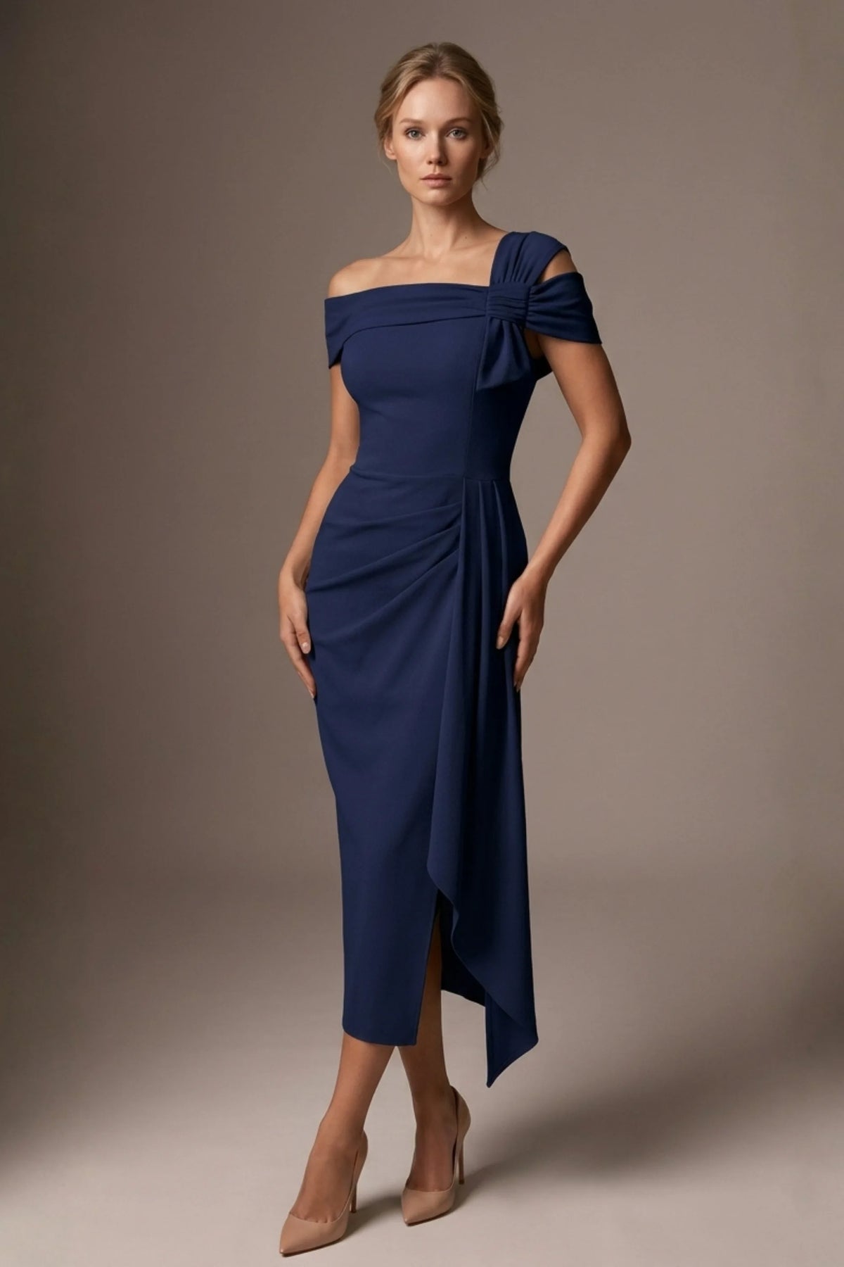Olina Sculptural Off-The-Shoulder Drape Dress – Diva Catwalk, image 58