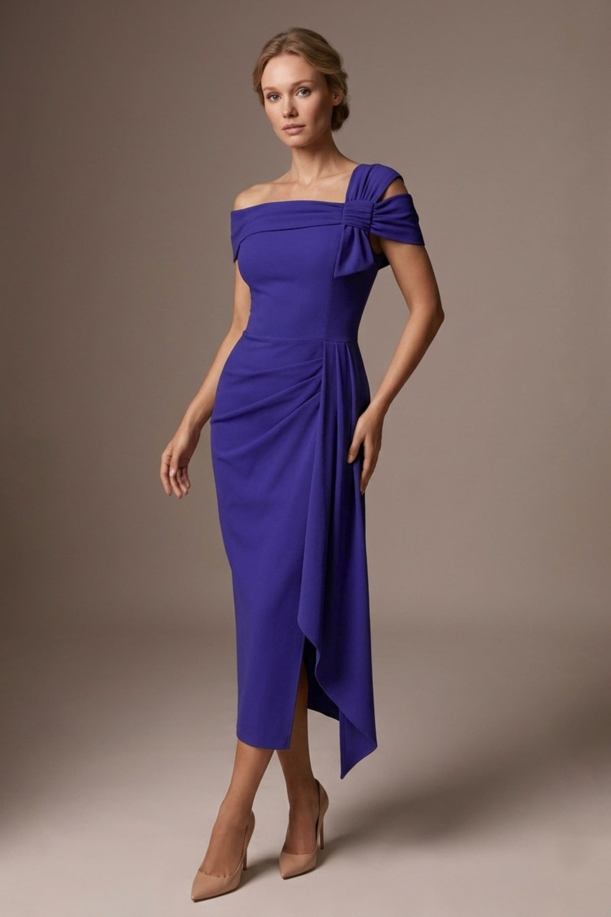 Olina Sculptural Off-The-Shoulder Drape Dress – Diva Catwalk, image 63