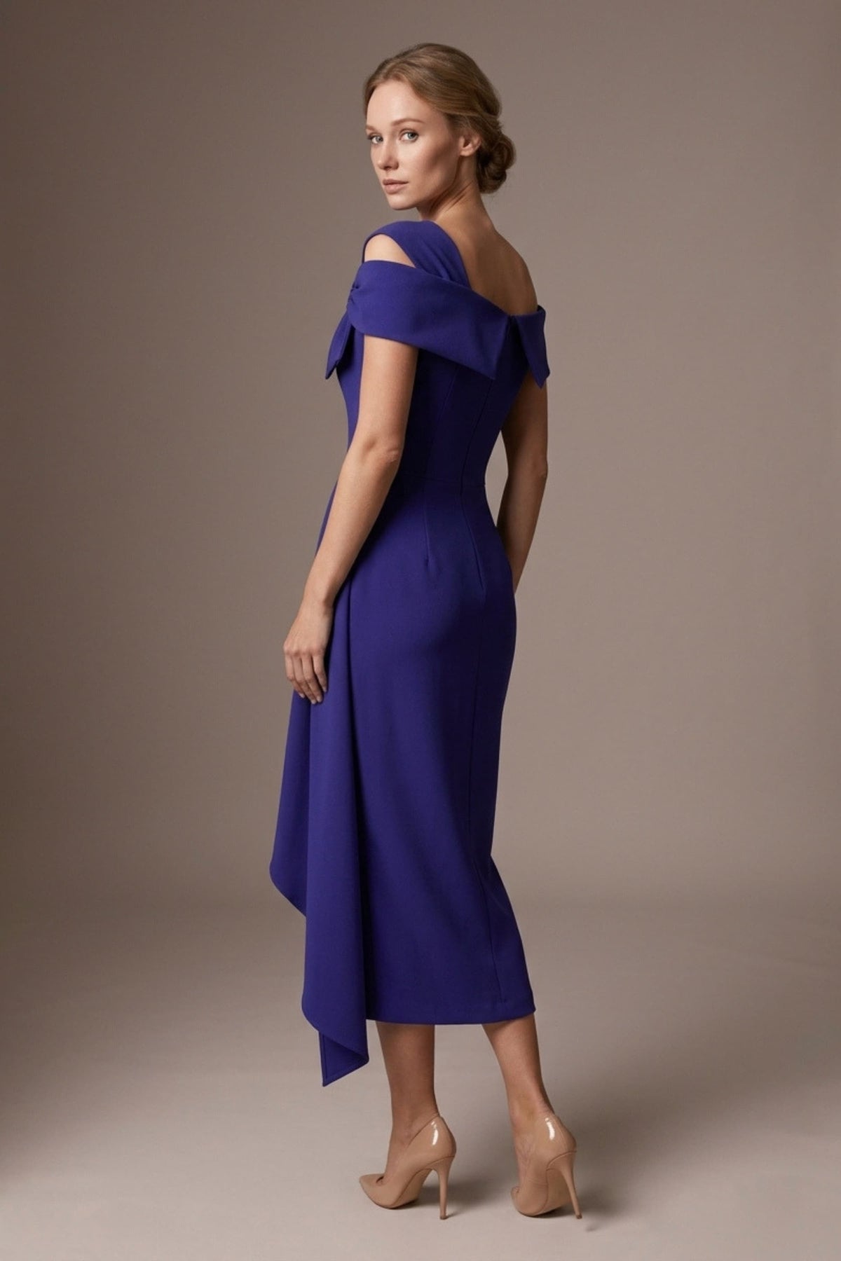 Olina Sculptural Off-The-Shoulder Drape Dress – Diva Catwalk, image 65