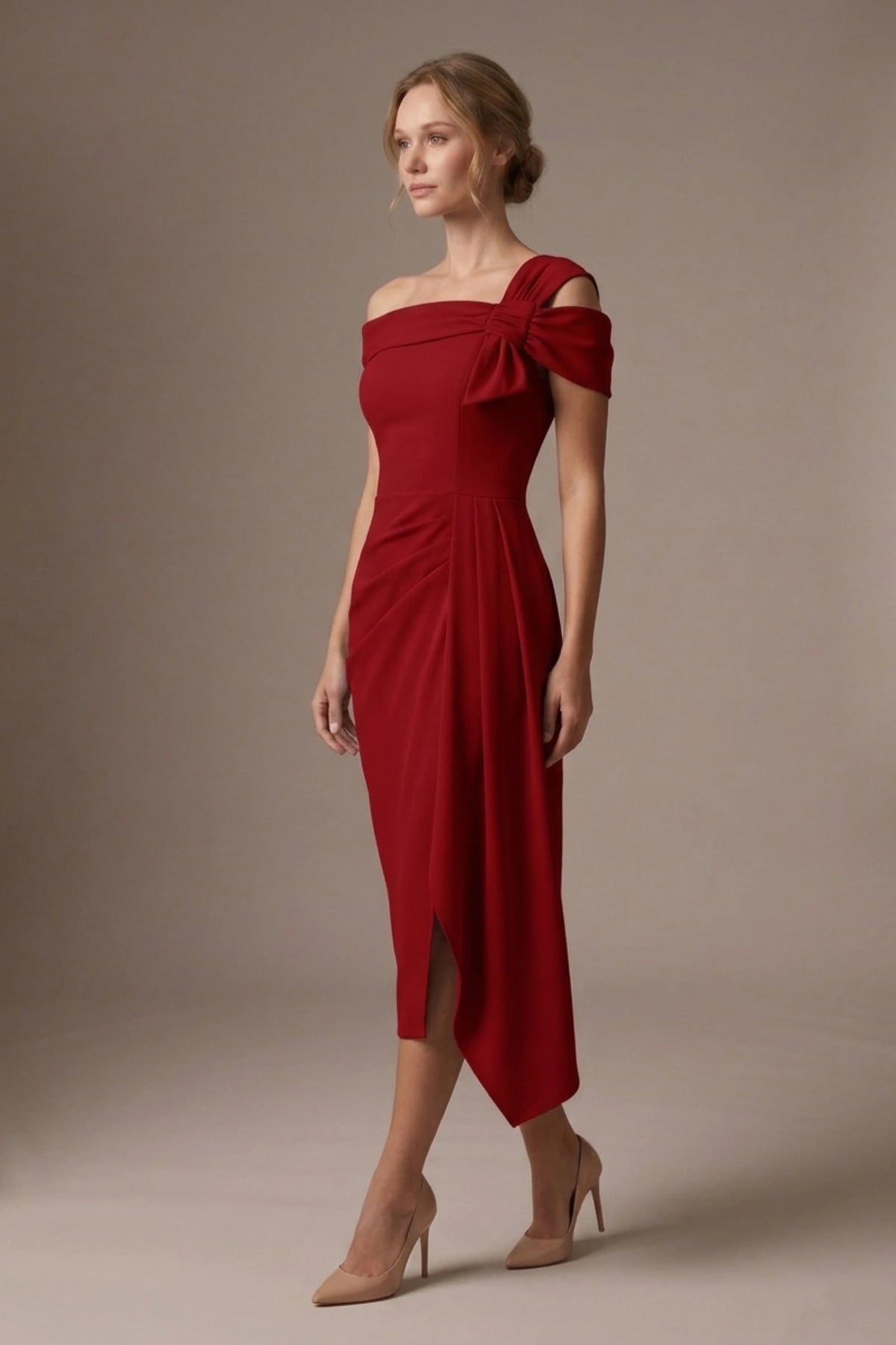 Olina Sculptural Off-The-Shoulder Drape Dress – Diva Catwalk, image 71