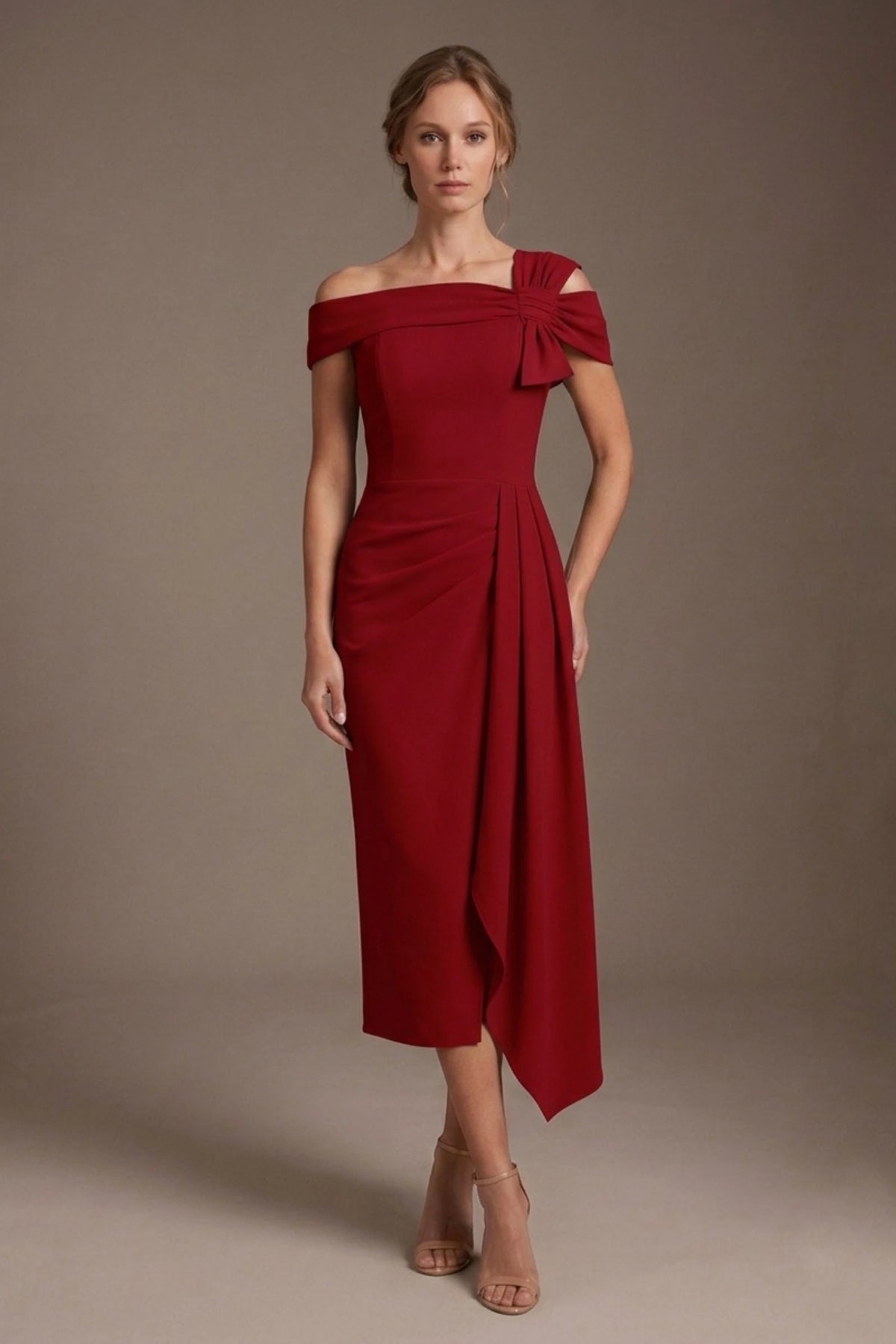 Olina Sculptural Off-The-Shoulder Drape Dress – Diva Catwalk, image 70