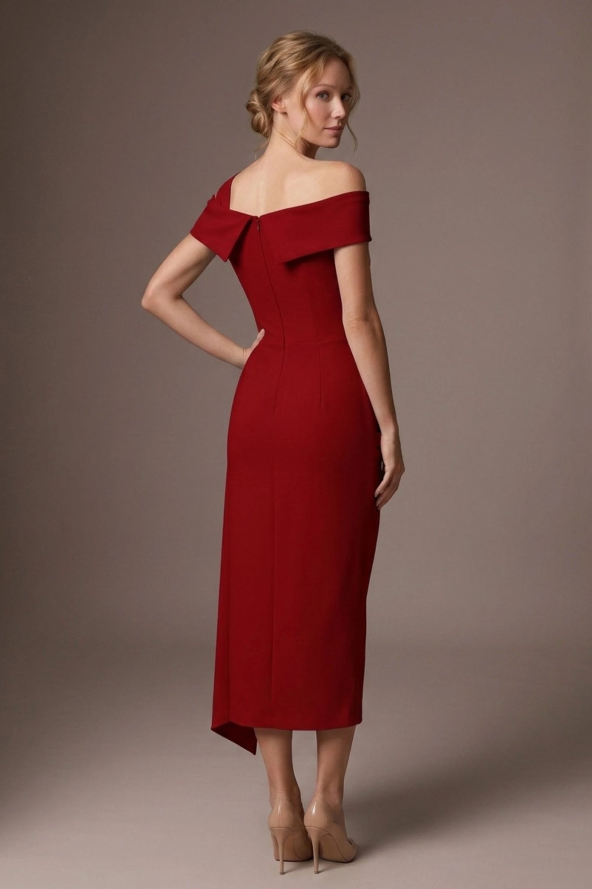 Olina Sculptural Off-The-Shoulder Drape Dress – Diva Catwalk, image 69