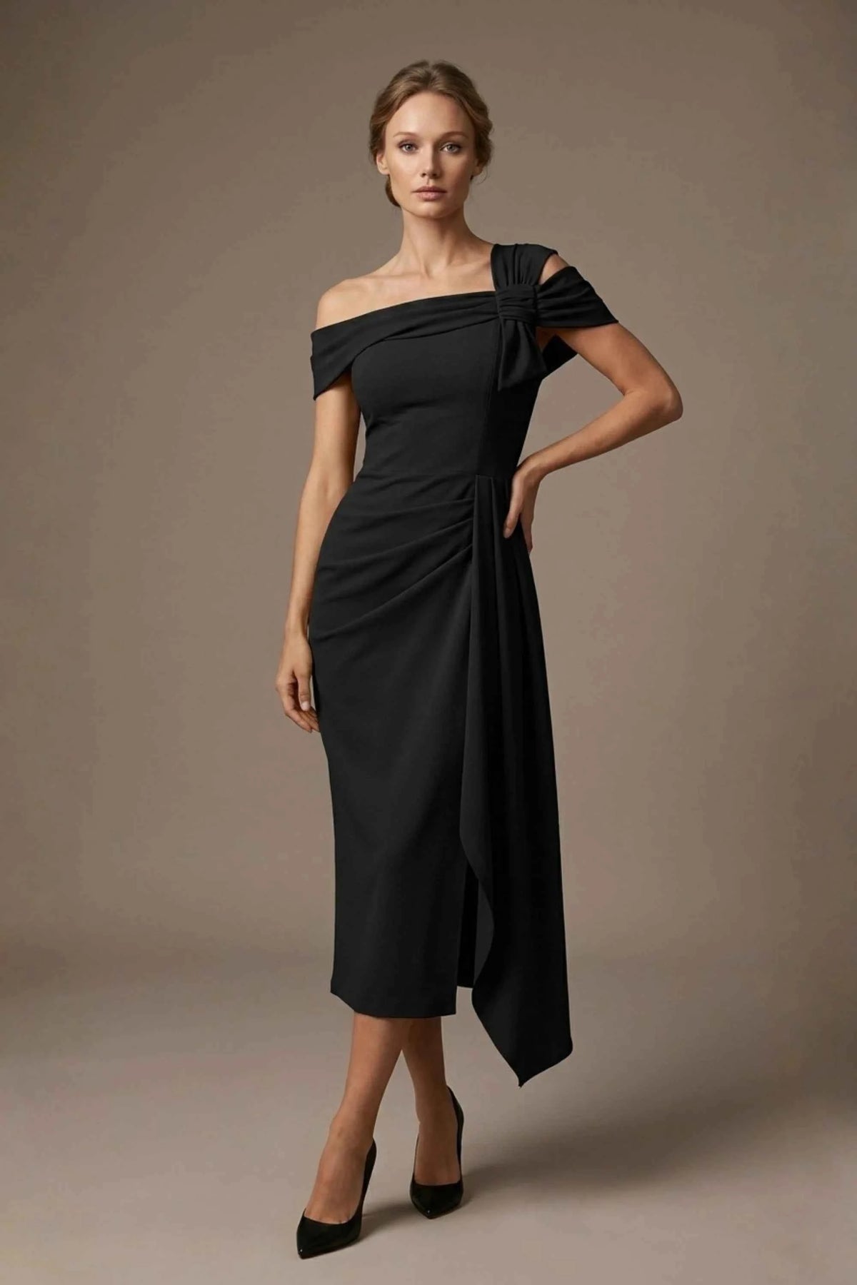 Olina Maxi Skirt - Vegas Off-The-Shoulder Drape Dress