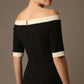 Brea Contrast Off-The-Shoulder Midi Dress – detail