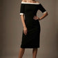 Brea Contrast Off-The-Shoulder Midi Dress