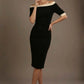 Brea Contrast Off-The-Shoulder Midi Dress