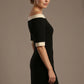 Brea Contrast Off-The-Shoulder Midi Dress – detail