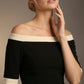 Brea Contrast Off-The-Shoulder Midi Dress – detail