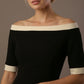 Brea Contrast Off-The-Shoulder Midi Dress – detail