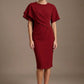 Cypress Asymmetric Cape Detail Pencil Dress