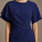 Cypress Asymmetric Cape Detail Pencil Dress