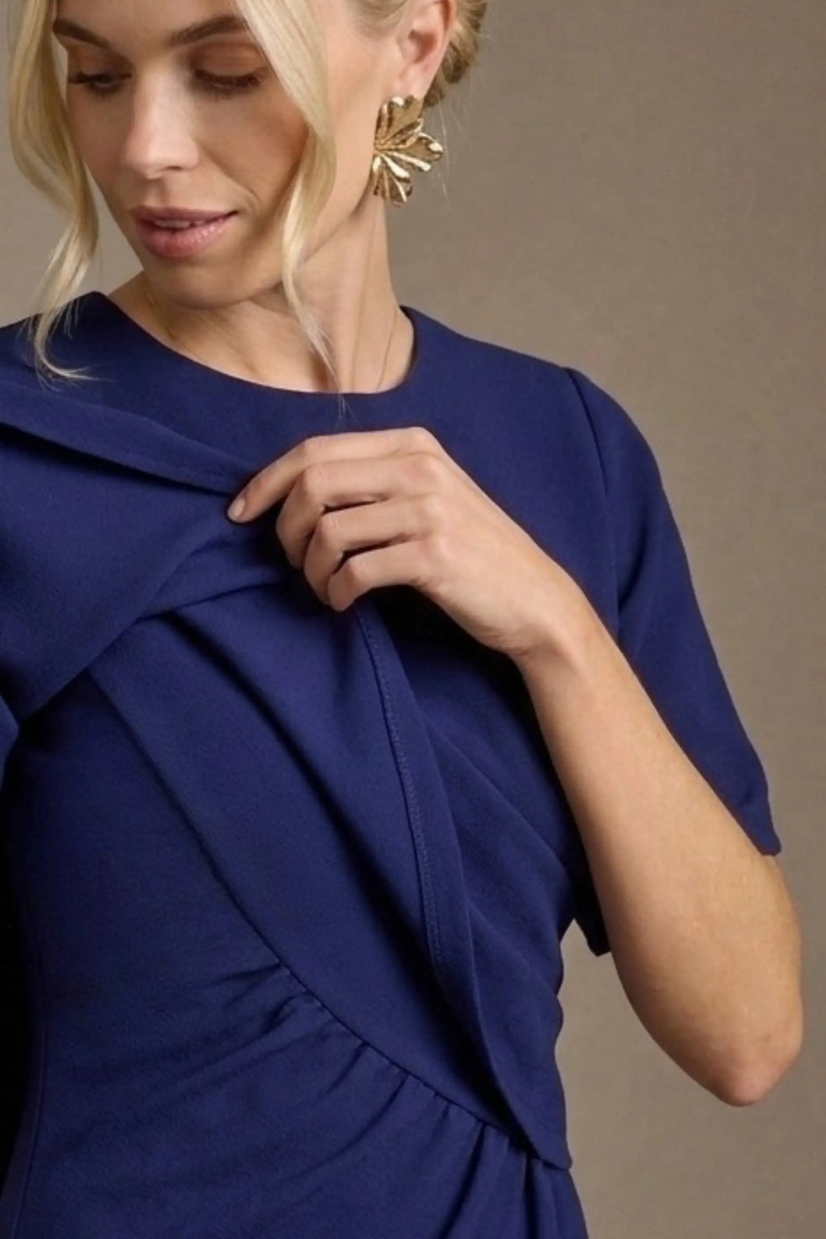 Cypress Asymmetric Cape Detail Pencil Dress – Diva Catwalk, image 11