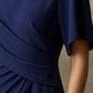 Cypress Asymmetric Cape Detail Pencil Dress