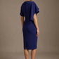Cypress Asymmetric Cape Detail Pencil Dress